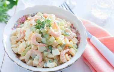 ensalada de papa con camarones receta fácil